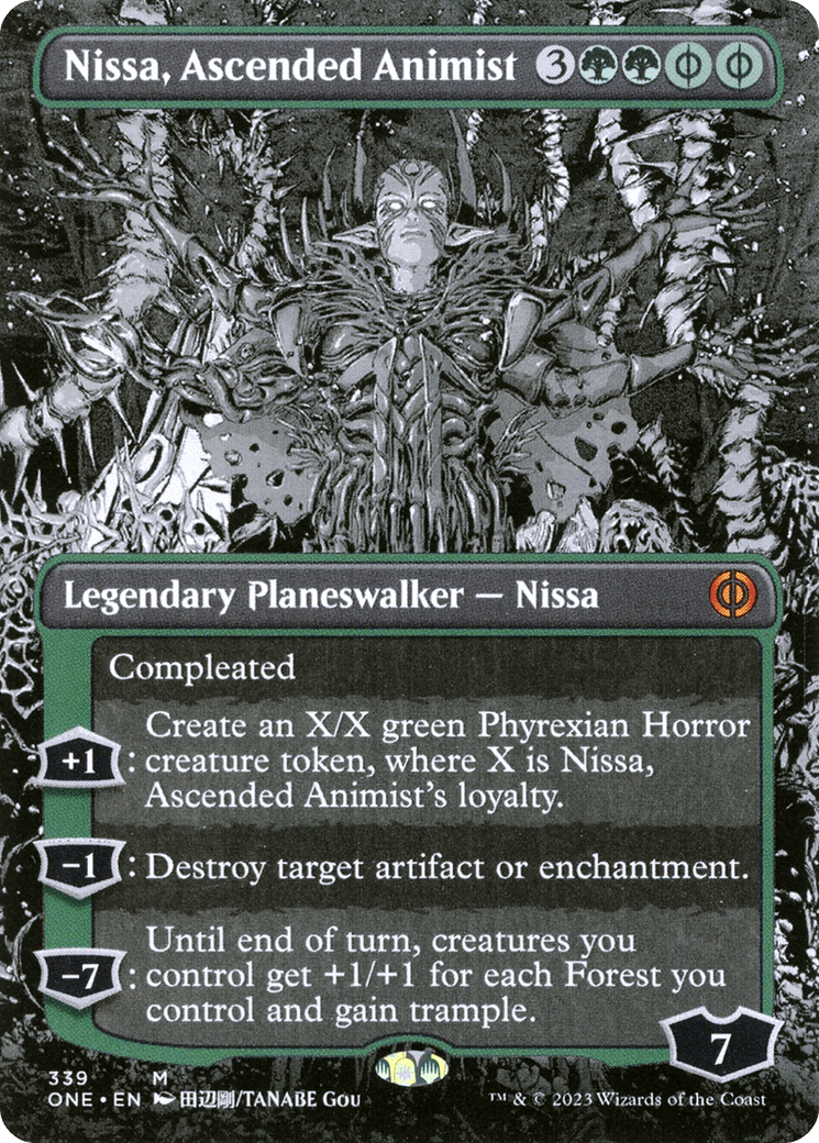 Nissa, Ascended Animist (Borderless Manga) [Phyrexia: All Will Be One] Foil