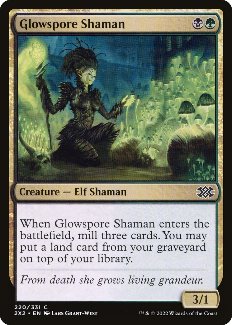 Glowspore Shaman [Double Masters 2022] Foil