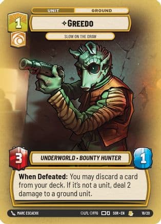 Greedo - Slow on the Draw | Foil (18/20)  [Spark of Rebellion Weekly Play Promos]