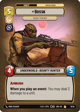 Bossk - Deadly Stalker | Foil (15/20)  [Spark of Rebellion Weekly Play Promos]