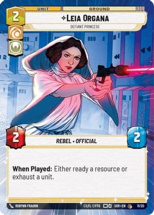 Leia Organa - Defiant Princess (Hyperspace) |  (11/20)  [Spark of Rebellion Weekly Play Promos]