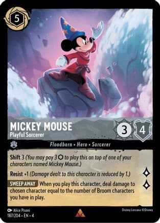 Mickey Mouse - Playful Sorcerer (187/204) (187/204) [Ursula's Return] Cold Foil