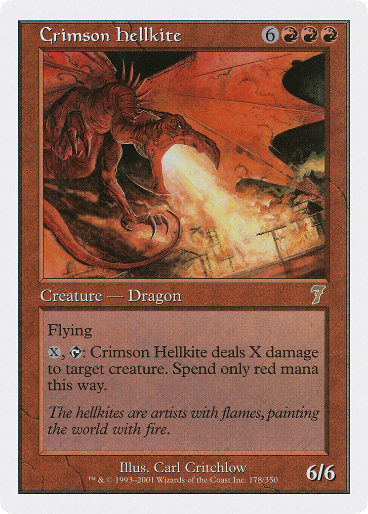 Crimson Hellkite [Seventh Edition] Foil