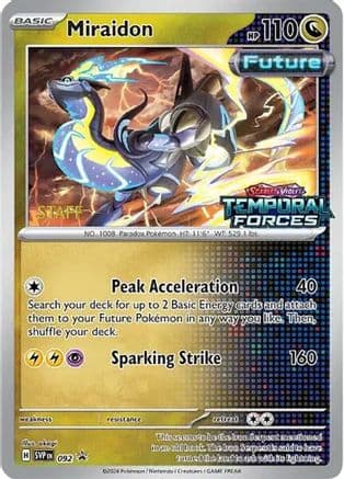 Miraidon (Prerelease) [Staff] 092- SV Scarlet & Violet Promo Cards Holofoil