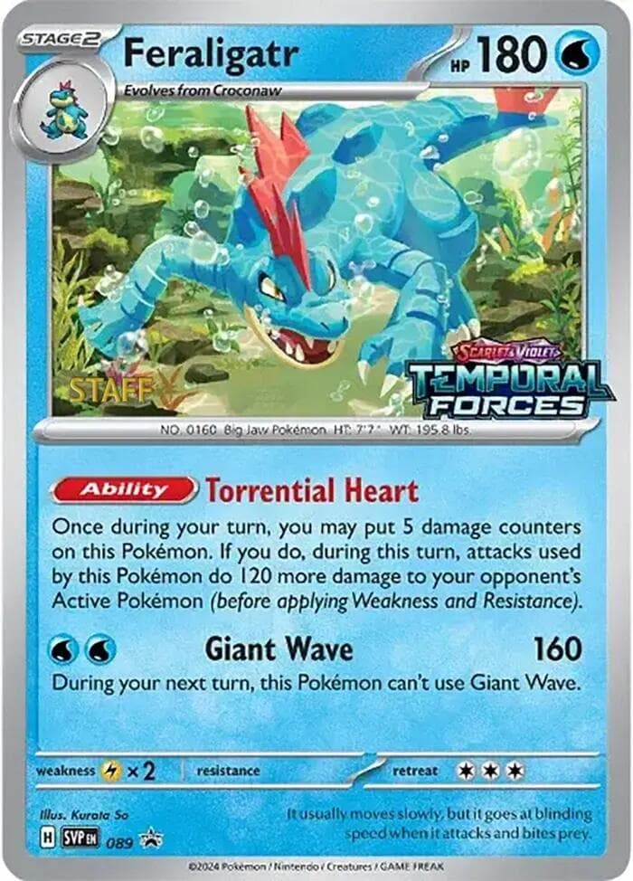Feraligatr (Prerelease) [Staff] 089- SV Scarlet & Violet Promo Cards Holofoil