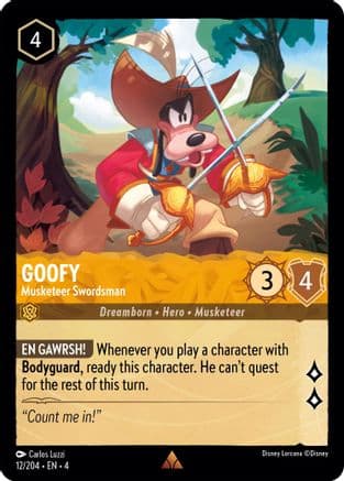 Goofy - Musketeer Swordsman (12/204) [Ursula's Return] Cold Foil