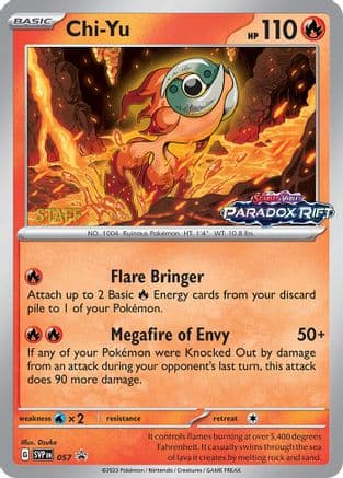 Chi-Yu (Prerelease) [Staff] 057- SV Scarlet & Violet Promo Cards Holofoil