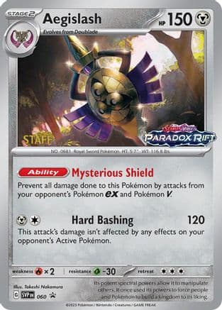 Aegislash (Prerelease) [Staff] 060- SV Scarlet & Violet Promo Cards Holofoil
