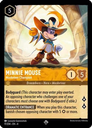 Minnie Mouse - Musketeer Champion (17/204) [Ursula's Return] Cold Foil