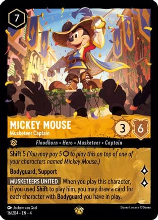Mickey Mouse - Musketeer Captain (16/204) [Ursula's Return] Cold Foil