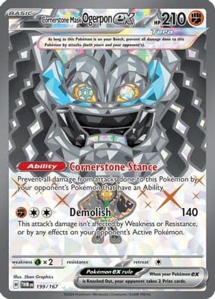 Cornerstone Mask Ogerpon ex 199/167 - SV06 Twilight Masquerade Holofoil