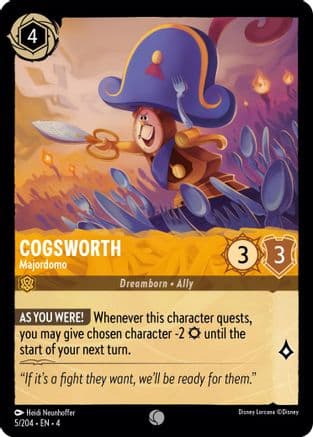 Cogsworth - Majordomo (5/204) [Ursula's Return] Cold Foil