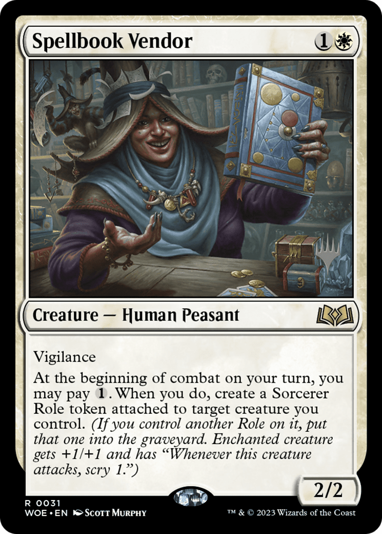 Spellbook Vendor (Promo Pack) [Wilds of Eldraine Promos] Foil