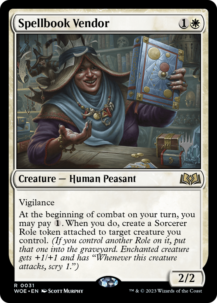 Spellbook Vendor (Promo Pack) [Wilds of Eldraine Promos] Foil