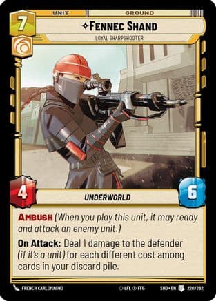 Fennec Shand - Loyal Sharpshooter | Foil (220/262)  [Shadows of the Galaxy]