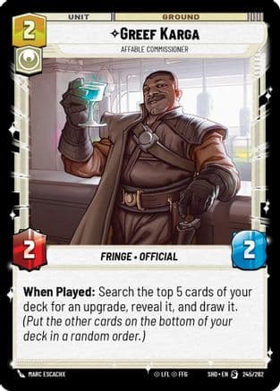 Greef Karga - Affable Commissioner |  (245/262)  [Shadows of the Galaxy]