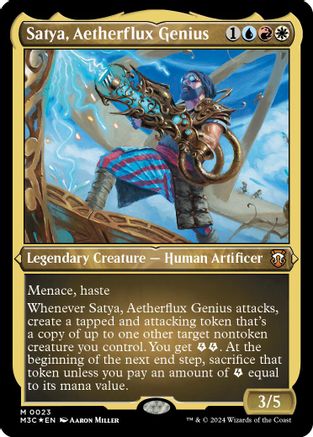 Satya, Aetherflux Genius (Foil Etched) (023) [Commander: Modern Horizons 3]  Foil