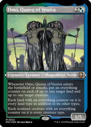 Omo, Queen of Vesuva (Foil Etched) |  Foil (022) [Modern Horizons 3 Commander]