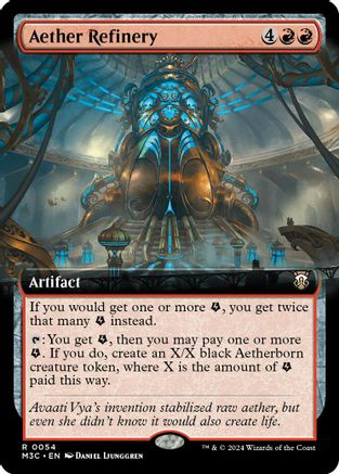 Aether Refinery (Extended Art) (Ripple Foil) (054) [Commander: Modern Horizons 3]  Foil