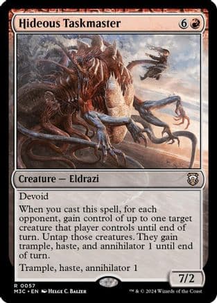 Hideous Taskmaster (Ripple Foil) |  Foil (057) [Modern Horizons 3 Commander]