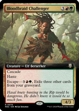 Bloodbraid Challenger (Extended Art) (Ripple Foil) |  Foil (070) [Modern Horizons 3 Commander]