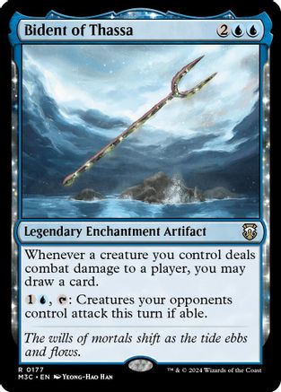 Bident of Thassa (Ripple Foil) (177) [Commander: Modern Horizons 3]  Foil