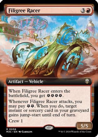 Filigree Racer (Extended Art) (Ripple Foil) |  Foil (056) [Modern Horizons 3 Commander]