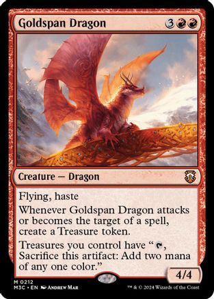 Goldspan Dragon (Ripple Foil) (212) [Commander: Modern Horizons 3]  Foil
