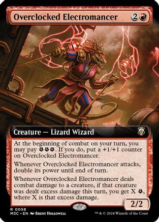 Overclocked Electromancer (Extended Art) (Ripple Foil) (058) [Commander: Modern Horizons 3]  Foil