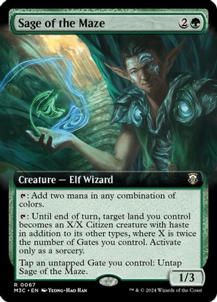 Sage of the Maze (Extended Art) (Ripple Foil) (067) [Commander: Modern Horizons 3]  Foil