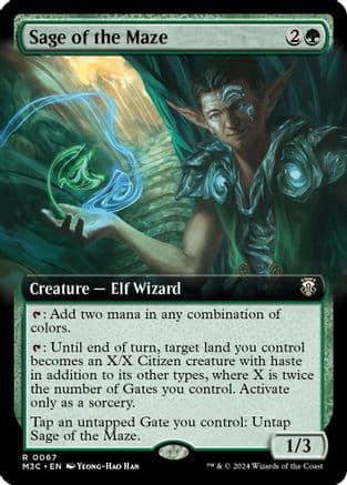 Sage of the Maze (Extended Art) (Ripple Foil) (067) [Commander: Modern Horizons 3]  Foil