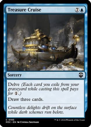 Treasure Cruise (Ripple Foil) (195) [Commander: Modern Horizons 3]  Foil