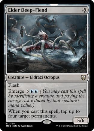 Elder Deep-Fiend (Ripple Foil) |  Foil (154) [Modern Horizons 3 Commander]