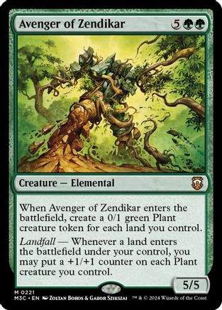 Avenger of Zendikar (Ripple Foil) (221) [Commander: Modern Horizons 3]  Foil