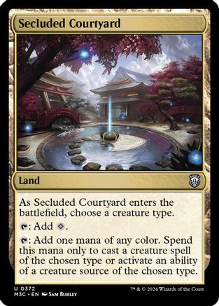 Secluded Courtyard (Ripple Foil) (372) [Commander: Modern Horizons 3]  Foil