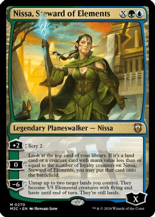 Nissa, Steward of Elements (Ripple Foil) (270) [Commander: Modern Horizons 3]  Foil