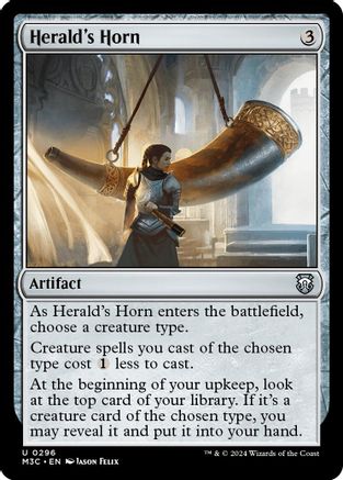 Herald's Horn (Ripple Foil) (296) [Commander: Modern Horizons 3]  Foil