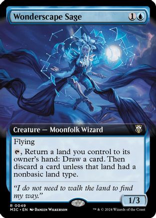 Wonderscape Sage (Extended Art) (Ripple Foil) (049) [Commander: Modern Horizons 3]  Foil