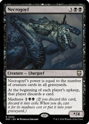 Necrogoyf (Ripple Foil) (202) [Commander: Modern Horizons 3]  Foil