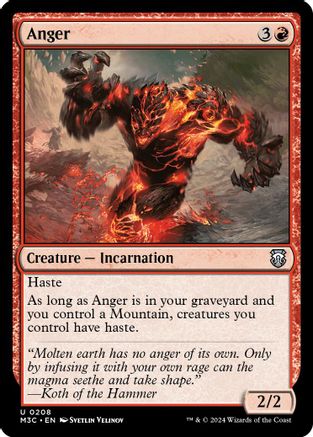 Anger (Ripple Foil) (208) [Commander: Modern Horizons 3]  Foil