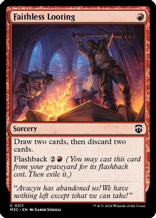 Faithless Looting (Ripple Foil) (211) [Commander: Modern Horizons 3]  Foil