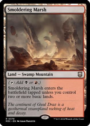 Smoldering Marsh (Ripple Foil) |  Foil (379) [Modern Horizons 3 Commander]