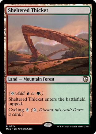 Sheltered Thicket (Ripple Foil) |  Foil (374) [Modern Horizons 3 Commander]