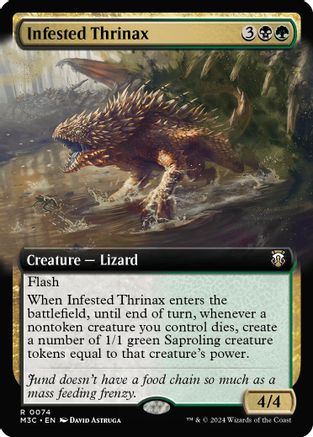 Infested Thrinax (Extended Art) (Ripple Foil) (074) [Commander: Modern Horizons 3]  Foil