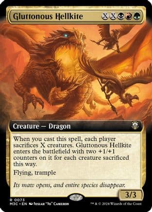 Gluttonous Hellkite (Extended Art) (Ripple Foil) |  Foil (073) [Modern Horizons 3 Commander]