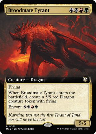 Broodmate Tyrant (Extended Art) (Ripple Foil) (071) [Commander: Modern Horizons 3]  Foil