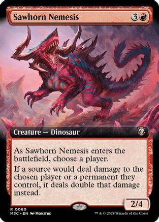 Sawhorn Nemesis (Extended Art) (Ripple Foil) |  Foil (060) [Modern Horizons 3 Commander]