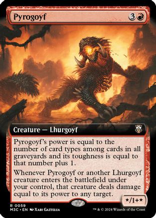 Pyrogoyf (Extended Art) (Ripple Foil) (059) [Commander: Modern Horizons 3]  Foil