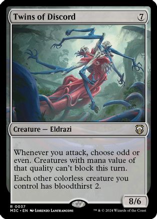 Twins of Discord (Ripple Foil) (037) [Commander: Modern Horizons 3]  Foil