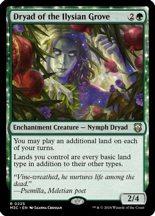 Dryad of the Ilysian Grove (Ripple Foil) (225) [Commander: Modern Horizons 3]  Foil